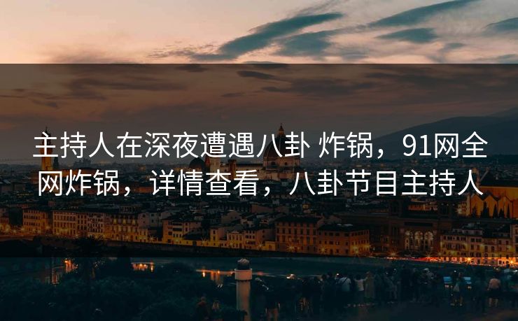 主持人在深夜遭遇八卦 炸锅，91网全网炸锅，详情查看，八卦节目主持人